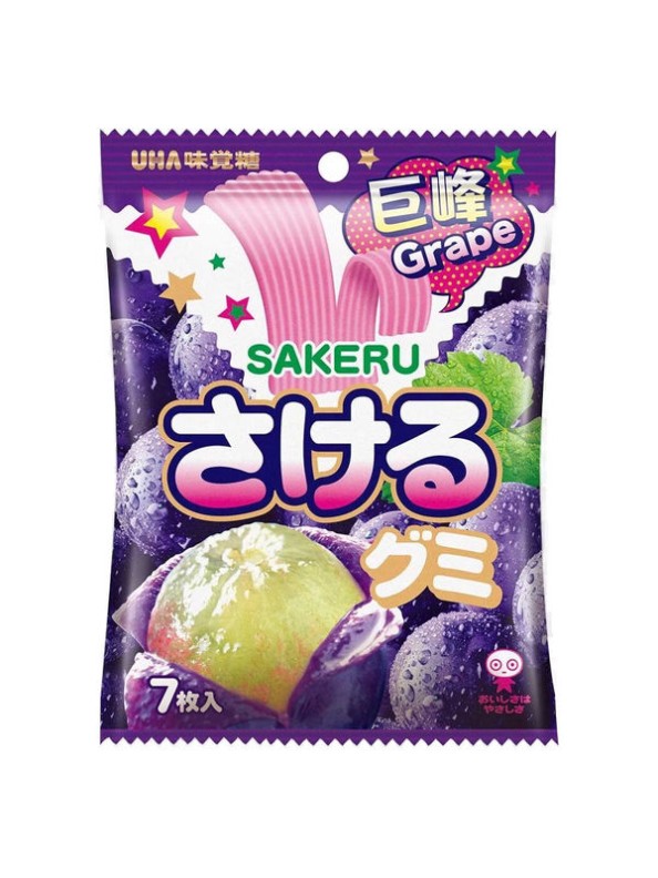 Uha Sakeru Fruit Juice Gummy Grape Flavour 7 pieces