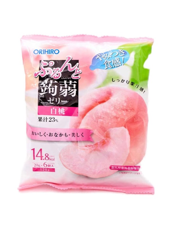 Orihiro Konjac Jelly Pouch White Peach 20g x 6 pieces