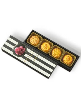 Wah Lai Yuen Mini Lava Custard Mooncakes With Yolk and Mini Egg Custard Mooncakes with Yolk (4 pieces)