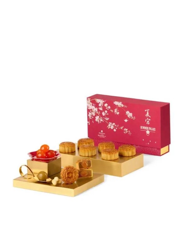 Island Shangri La Hotel Hong Kong Summer Palace Mini White Lotus Seed Paste with Egg Yolk Mooncakes (8 pieces)