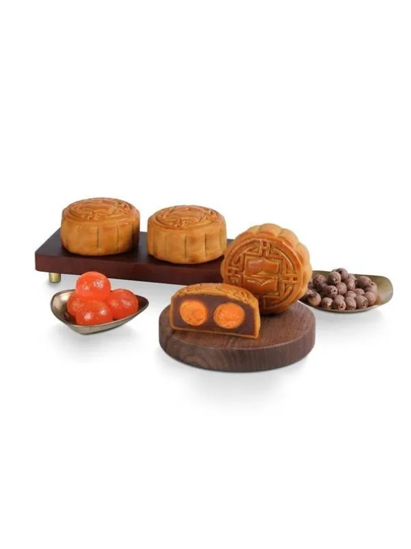 Kowloon Shangri La Hotel Hong Kong Halal Moonlight Collection Double Egg Yolks Golden Lotus Seed Paste Mooncake Gift Box (4 pieces)