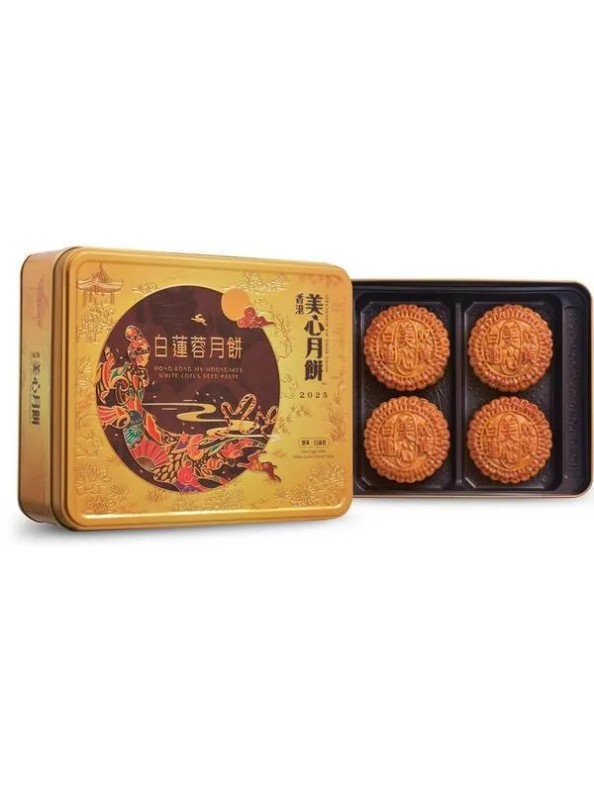 Maxim's White Lotus Seed Paste Mooncake with 2 Egg Yolks (4 pieces)