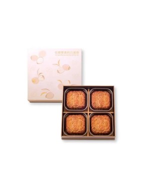 Kee Wah Bakery Maltitol Low Sugar White Lotus Seed Paste Mooncake with Two Yolks (4 pieces)