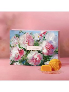 The Langham Hotel Hong Kong Mini Egg Custard Mooncake Limited Edition Wooden Box Package (6 pieces)