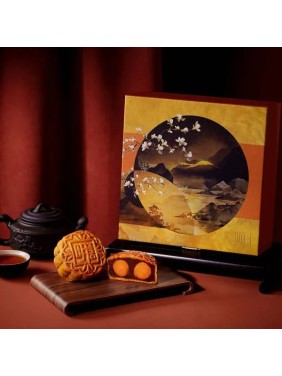 Cordis Hotel Hong Kong Lotus Seed Paste With Double Egg Yolks Mooncake (4 pieces)