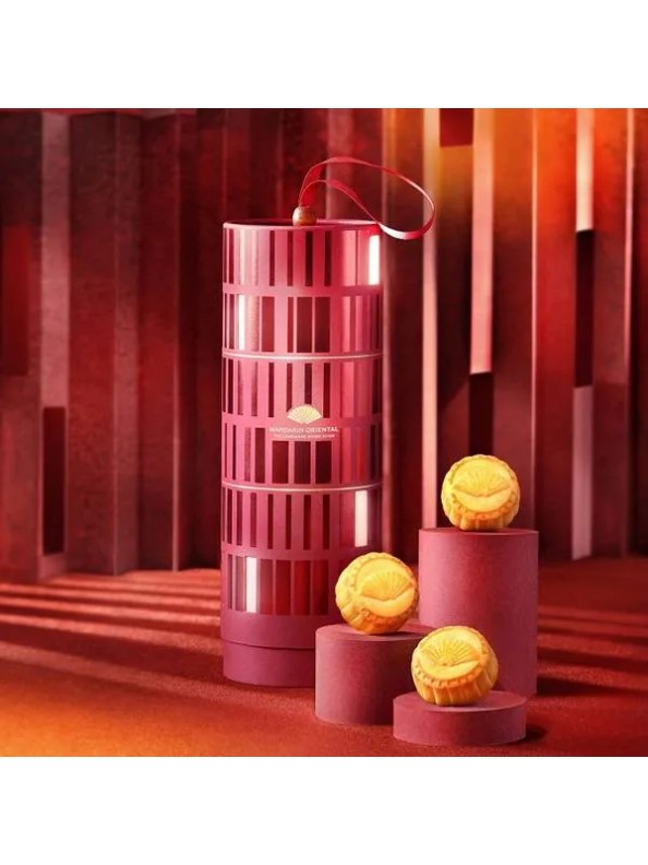Hong Kong The Landmark Mandarin Oriental Hotel Mini Custard Mooncakes The Lantern of Woven Stone Mooncake Box (6 pieces)