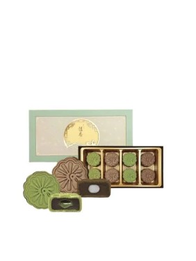 Hang Heung Cake Shop Lava Matcha and Hojicha Mochi Mooncake (8 pieces)